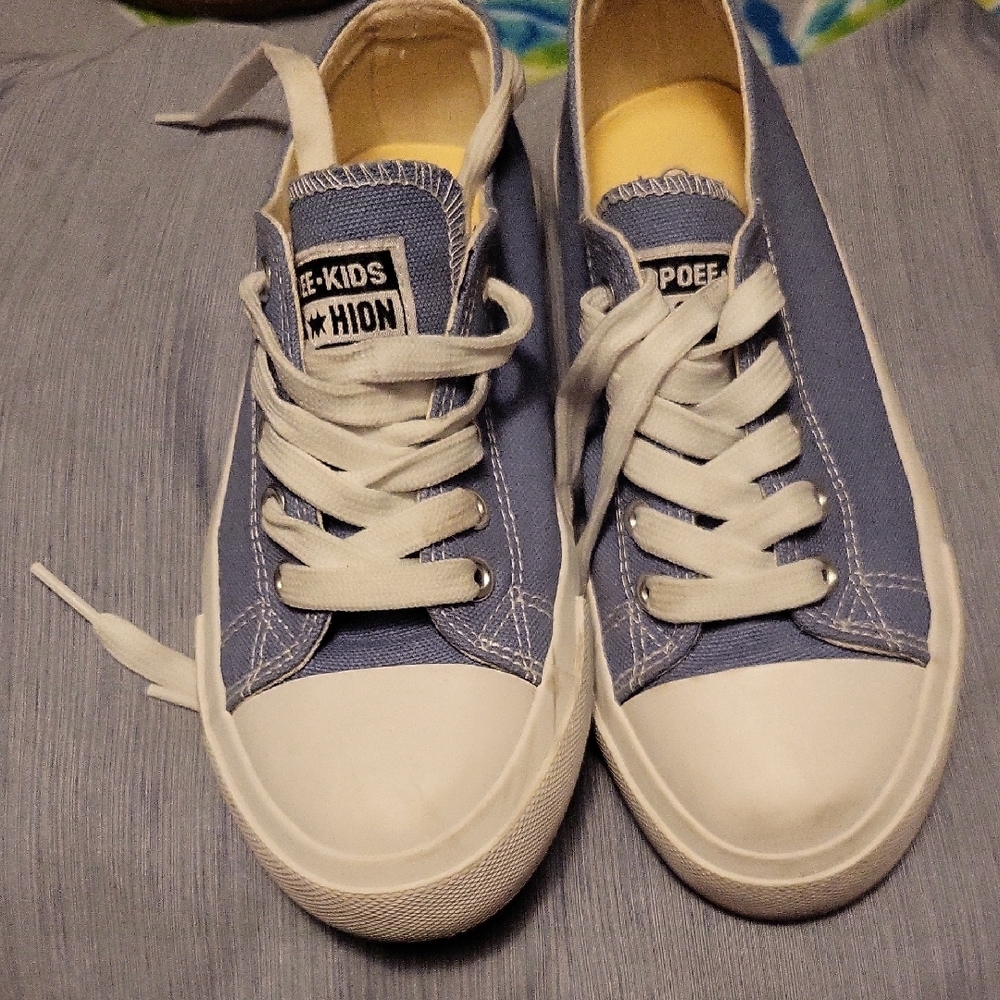 Blue and White Sneakers for Kids